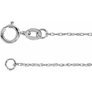 Rhodium-Plated Sterling Silver Solid Rope 16" Chain - BN & CO JEWELRY