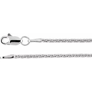 Rhodium-Plated Sterling Silver 1.5 mm Wheat 24" Chain - BN & CO JEWELRY