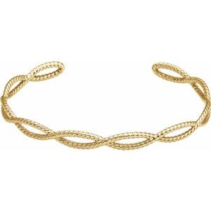 14K Yellow Rope Cuff Bracelet - BN & CO JEWELRY