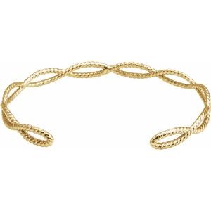14K Yellow Rope Cuff Bracelet - BN & CO JEWELRY