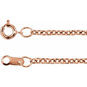 14K Rose 1.5 mm Solid Cable 20" Chain - BN & CO JEWELRY