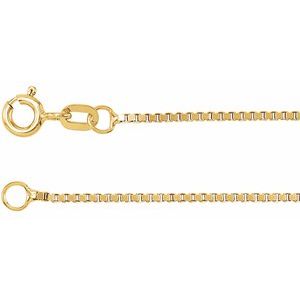 14K Yellow 1 mm Solid Box 20" Chain - BN & CO JEWELRY