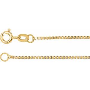 14K Yellow 1.2 mm Box 7" Chain - BN & CO JEWELRY