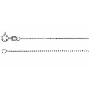 14K White 1 mm Diamond-Cut Bead 20" Chain - BN & CO JEWELRY