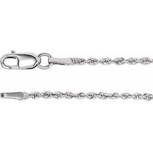 14K White 1.5 mm Rope 24" Chain - BN & CO JEWELRY