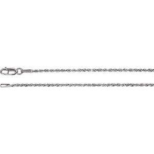 Sterling Silver 1.6 mm Diamond-Cut Rope 18" Chain - BN & CO JEWELRY