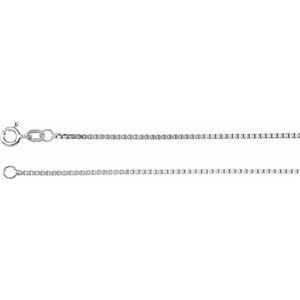 14K White 1.3 mm Diamond Cut Box 16" Chain with Spring Ring - BN & CO JEWELRY