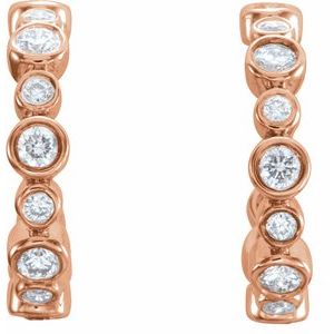 14K Rose 1/4 CTW Natural Diamond Huggie Earrings - BN & CO JEWELRY