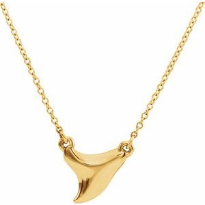 14K Yellow Shark Tooth 16-18" Necklace - BN & CO JEWELRY