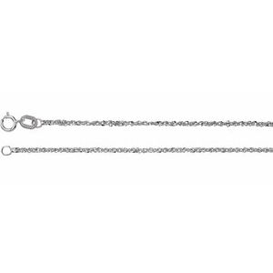 14K White 1.25 mm Diamond-Cut Singapore 24" Chain - BN & CO JEWELRY