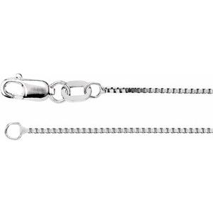 14K White .75 mm Box 18" Chain - BN & CO JEWELRY