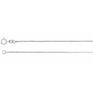 14K White .75 mm Solid Box 16" Chain - BN & CO JEWELRY