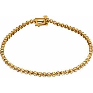 14K Yellow 1 CTW Natural Diamond Line Bracelet - BN & CO JEWELRY