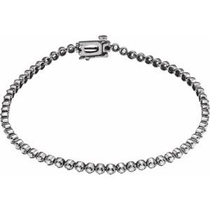 14K White 1 CTW Natural Diamond Line Bracelet - BN & CO JEWELRY