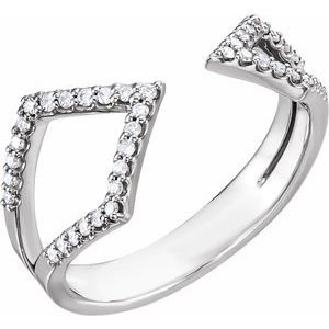 14K White 1/5 CTW Diamond Geometric Ring - BN & CO JEWELRY