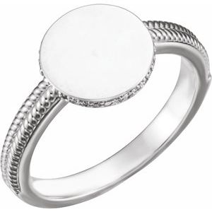 Sterling Silver .06 CTW Natural Diamond Signet Ring - BN & CO JEWELRY