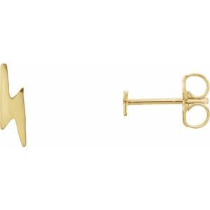 14K Yellow Lightning Bolt Earrings - BN & CO JEWELRY