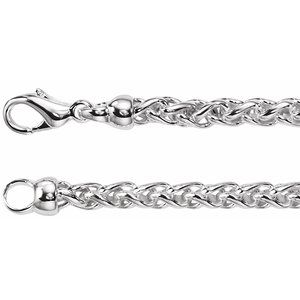 Sterling Silver 4 mm Solid Wheat Chain 7" Bracelet - BN & CO JEWELRY