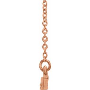 14K Rose 1/8 CTW Natural Diamond Curved Bar 16" Necklace - BN & CO JEWELRY