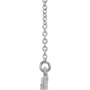 14K White 1/8 CTW Natural Diamond Curved Bar 16" Necklace - BN & CO JEWELRY