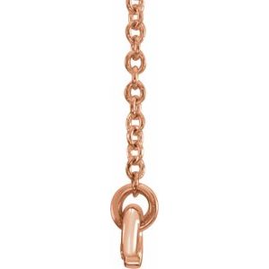 14K Rose 1/6 CTW Diamond Curvilinear Bar 17.5" Necklace - BN & CO JEWELRY