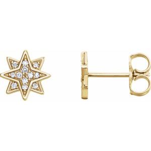 14K Yellow .08 CTW Natural Diamond Star Earrings - BN & CO JEWELRY