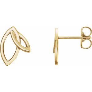 14K Yellow Double Leaf Earrings - BN & CO JEWELRY
