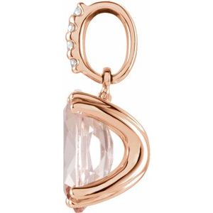 14K Rose Natural Morganite & .04 CTW Natural Diamond Pendant - BN & CO JEWELRY