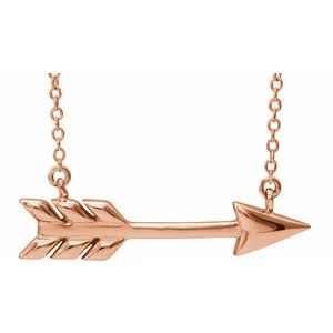 14K Rose Arrow 16"-18" Necklace - BN & CO JEWELRY