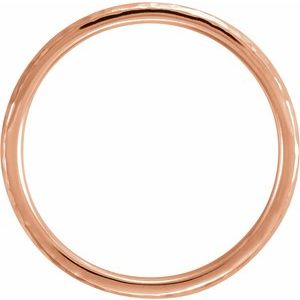 14K Rose 3 mm Half Round Band with Hammered Textured Size 4 - BN & CO JEWELRY