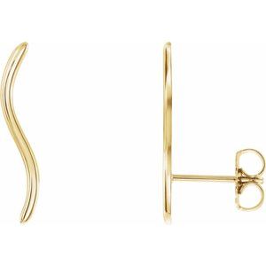 14K Yellow Wavy Ear Climbers - BN & CO JEWELRY