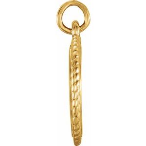 14K Yellow Engravable Round Rope Pendant - BN & CO JEWELRY