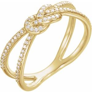 14K Yellow 1/5 CTW Diamond Knot Ring - BN & CO JEWELRY
