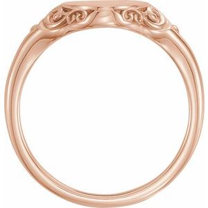14K Rose 13x9 mm Oval Signet Ring - BN & CO JEWELRY