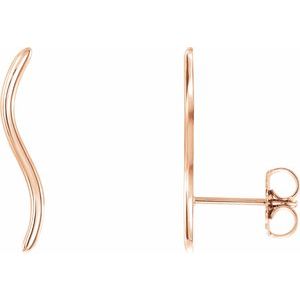 14K Rose Wavy Ear Climbers - BN & CO JEWELRY
