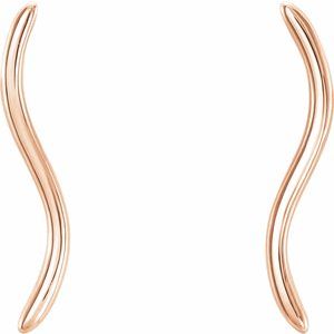 14K Rose Wavy Ear Climbers - BN & CO JEWELRY