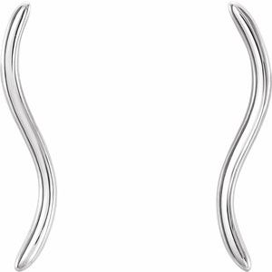 14K White Wavy Ear Climbers - BN & CO JEWELRY