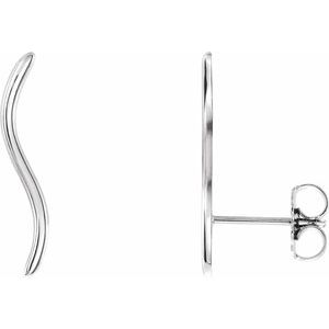 14K White Wavy Ear Climbers - BN & CO JEWELRY