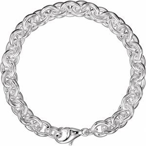 Sterling Silver 9 mm Solid Round Cable 8" Bracelet - BN & CO JEWELRY
