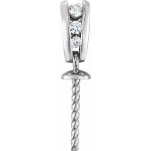 14K White .07 CTW Diamond Pendant for 12 mm Pearl - BN & CO JEWELRY