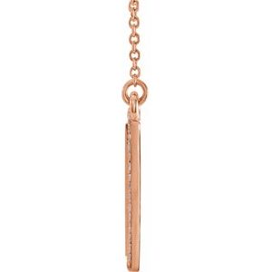 14K Rose 1/8 CTW Natural Diamond Bar 18" Necklace - BN & CO JEWELRY
