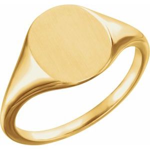 14K Yellow 11x9 mm Oval Signet Ring - BN & CO JEWELRY