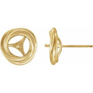 14K Yellow Left Friction Post Earring for 6 mm Pearl - BN & CO JEWELRY