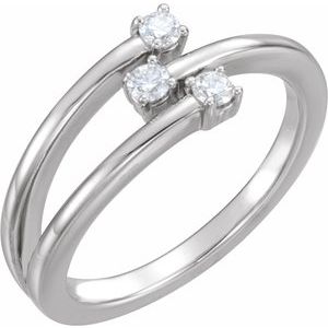 14K White 1/5 CTW Diamond Freeform Ring - BN & CO JEWELRY
