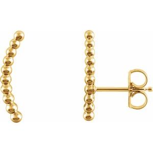 14K Yellow Beaded Ear Climbers - BN & CO JEWELRY