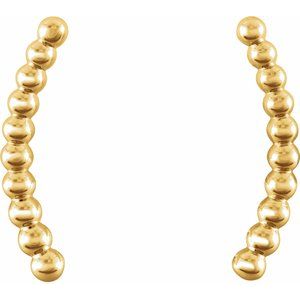 14K Yellow Beaded Ear Climbers - BN & CO JEWELRY
