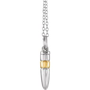 Sterling Silver 14K Yellow Gold-Plated Bullet Ash Holder 18" Necklace - BN & CO JEWELRY