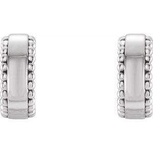 Sterling Silver 10.3 mm Beaded Huggie Earrings - BN & CO JEWELRY