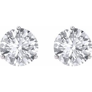 14K White 6.5 mm Round Forever Oneâ„¢ Lab-Grown Near Colorless Moissanite Earrings - BN & CO JEWELRY