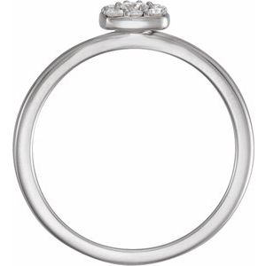 14K White 1/4 CTW Diamond Stackable Square Cluster Ring - BN & CO JEWELRY